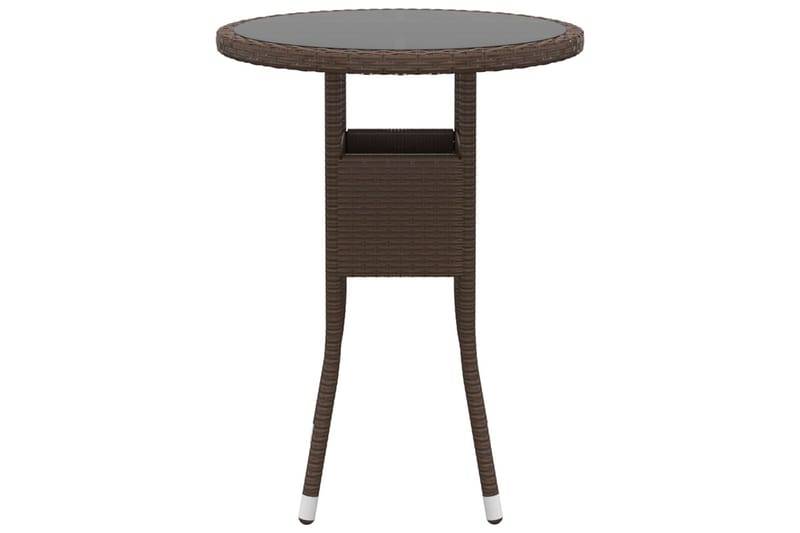 Utebord Ã˜60x75 cm Härdat glas och konstrotting brun - Brun - Utemöbler - Utebord & trädgårdsbord - Matbord utomhus