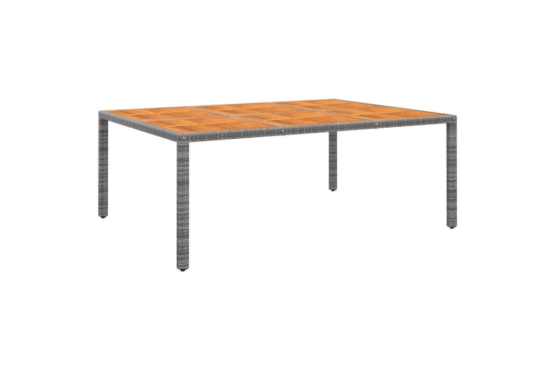 Utebord 200x150x75 cm akaciaträ och konstrotting grå - Grå - Utemöbler - Utebord & trädgårdsbord - Matbord utomhus