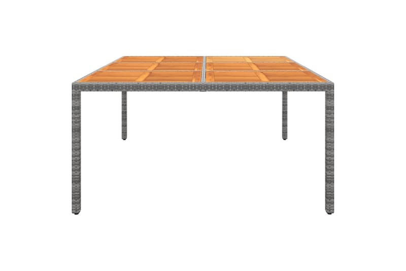 Utebord 200x150x75 cm akaciaträ och konstrotting grå - Grå - Utemöbler - Utebord & trädgårdsbord - Matbord utomhus