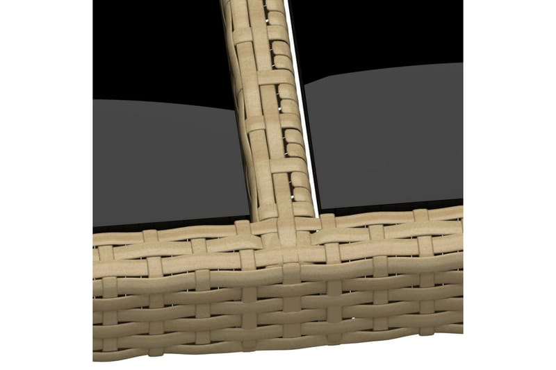 Utebord 200x150x75 cm härdat glas och konstrotting beige - Beige - Utemöbler - Utebord & trädgårdsbord - Matbord utomhus
