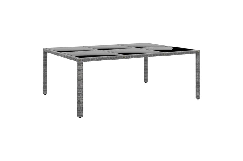 Utebord 200x150x75 cm härdat glas och konstrotting grå - Grå - Utemöbler - Utebord & trädgårdsbord - Matbord utomhus