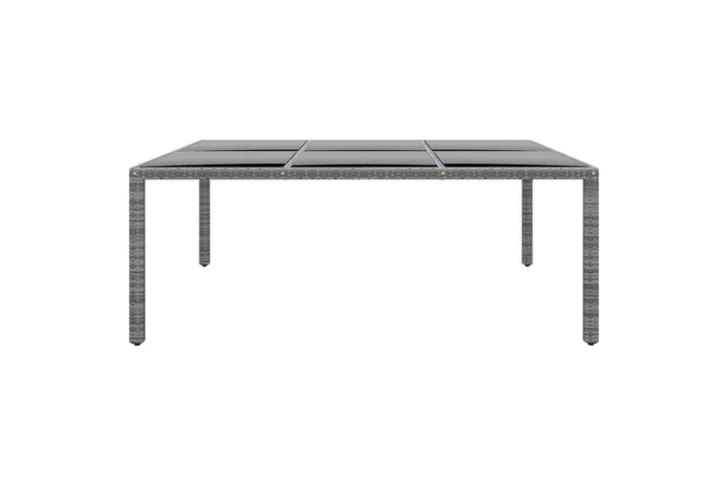 Utebord 200x150x75 cm härdat glas och konstrotting grå - Grå - Utemöbler - Utebord & trädgårdsbord - Matbord utomhus