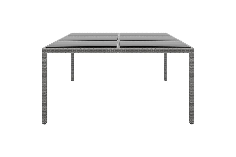 Utebord 200x150x75 cm härdat glas och konstrotting gr�å - Grå - Utemöbler - Utebord & trädgårdsbord - Matbord utomhus