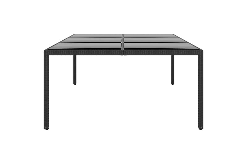Utebord 200x150x75 cm härdat glas och konstrotting svart - Svart - Utemöbler - Utebord & trädgårdsbord - Matbord utomhus