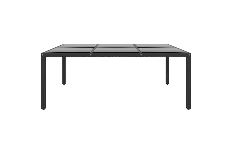 Utebord 200x150x75 cm härdat glas och konstrotting svart - Svart - Utemöbler - Utebord & trädgårdsbord - Matbord utomhus