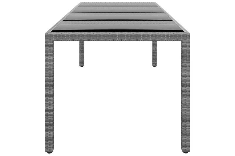 Utebord 250x100x75 cm härdat glas och konstrotting grå - Grå - Utemöbler - Utebord & trädgårdsbord - Matbord utomhus