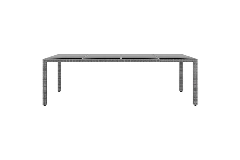 Utebord 250x100x75 cm härdat glas och konstrotting grå - Grå - Utemöbler - Utebord & trädgårdsbord - Matbord utomhus