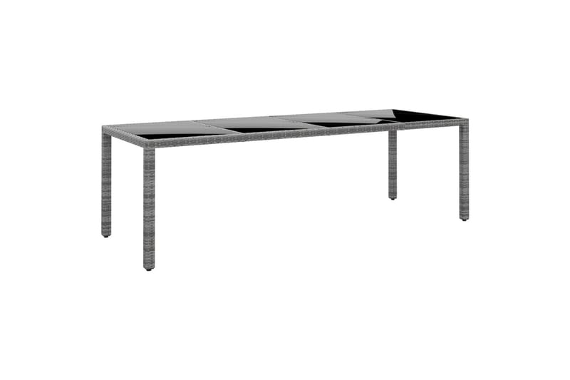 Utebord 250x100x75 cm härdat glas och konstrotting grå - Grå - Utemöbler - Utebord & trädgårdsbord - Matbord utomhus