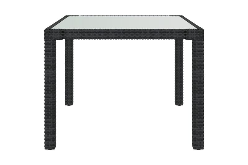 Utebord 90x90x75 cm Härdat glas och konstrotting svart - Svart - Utemöbler - Utebord & trädgårdsbord - Matbord utomhus