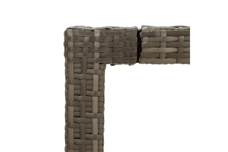 Utebord grå 190x90x75 cm härdat glas och konstrotting - Grå - Utemöbler - Utebord & trädgårdsbord - Matbord utomhus
