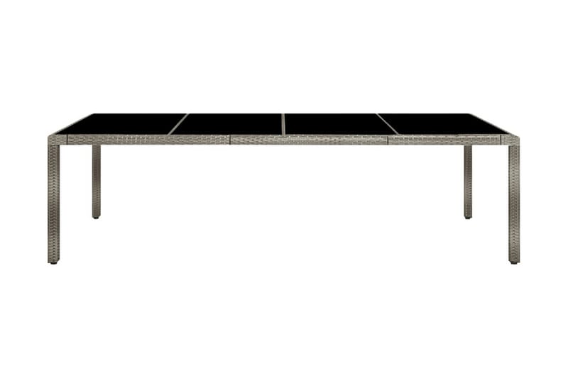 Utebord grå 250x100x75 cm härdat glas och konstrotting - Grå - Utemöbler - Utebord & trädgårdsbord - Matbord utomhus