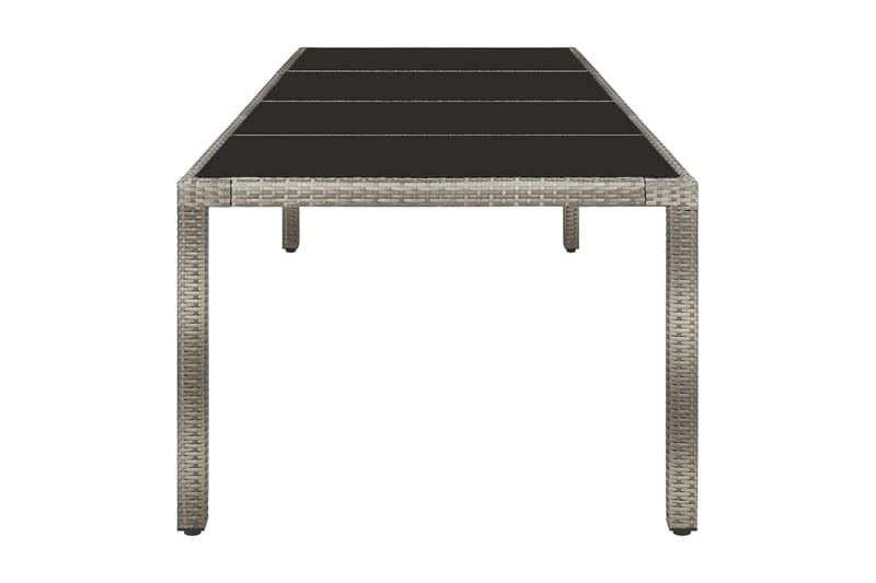 Utebord grå 250x100x75 cm härdat glas och konstrotting - Grå - Utemöbler - Utebord & trädgårdsbord - Matbord utomhus