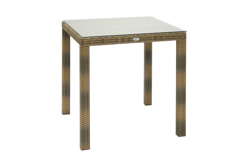 Utebord WICKER 73x73xH71cm Utebordsskiva: klart glas - Brun - Utemöbler - Utebord & trädgårdsbord - Matbord utomhus