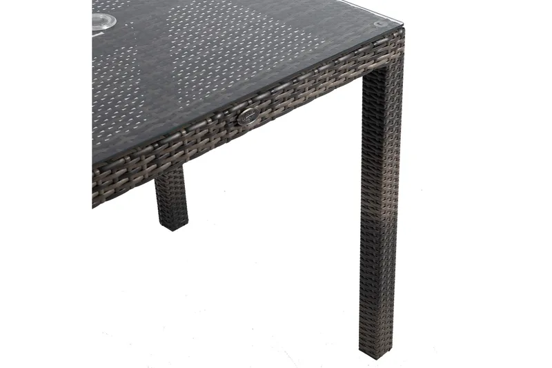 Utebord WICKER 73x73xH71cm Utebordsskiva: klart glas - Mörkbrun - Utemöbler - Utebord & trädgårdsbord - Matbord utomhus
