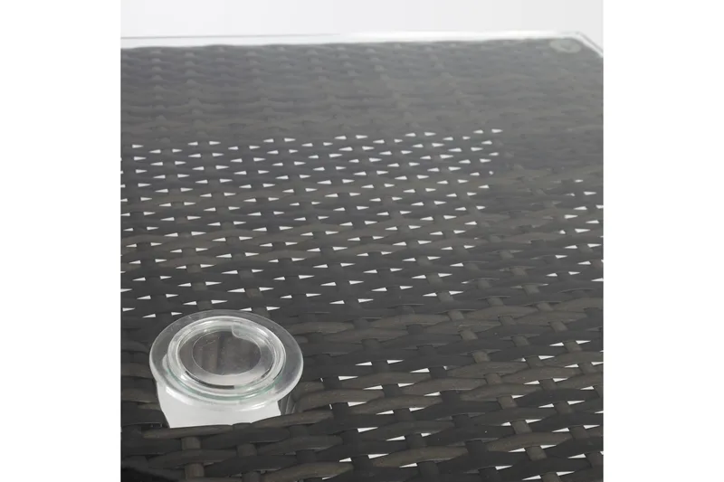 Utebord WICKER 73x73xH71cm Utebordsskiva: klart glas - Mörkbrun - Utemöbler - Utebord & trädgårdsbord - Matbord utomhus