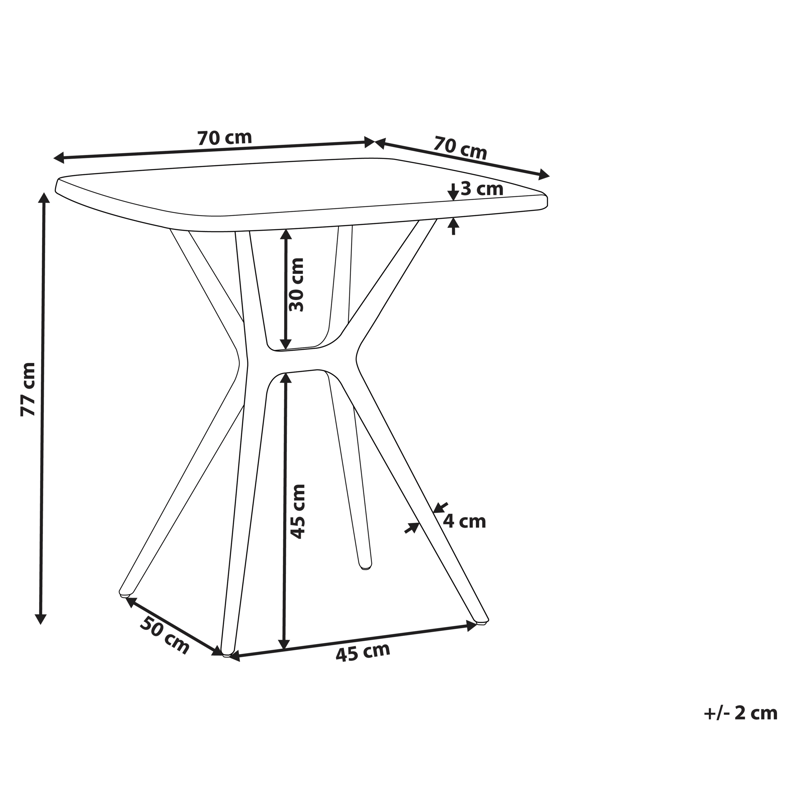 Matbord utomhus Piave 70x70 cm - Svart - Utemöbler - Utebord & trädgårdsbord - Matbord utomhus