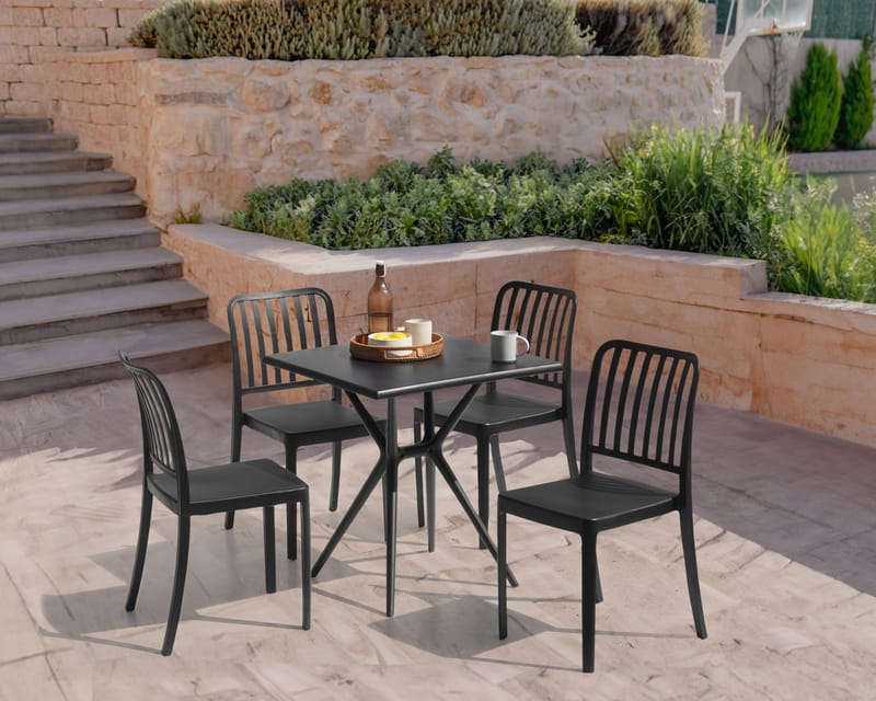 Matbord utomhus Piave 70x70 cm - Svart - Utemöbler - Utebord & trädgårdsbord - Matbord utomhus
