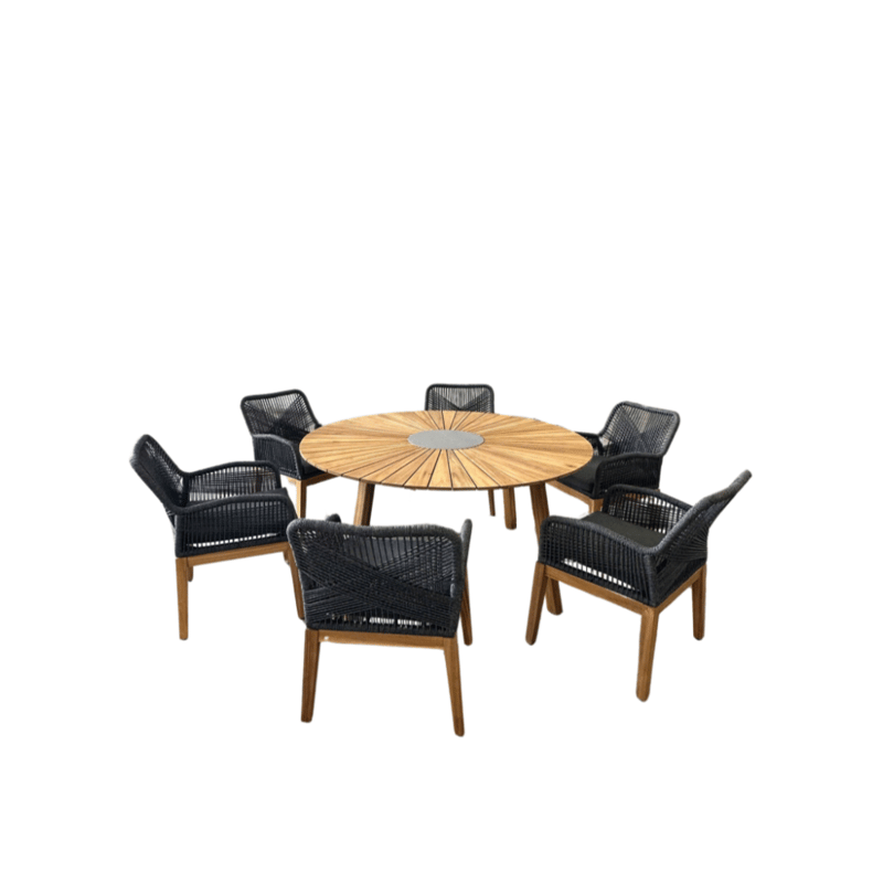 Matgrupp utemöbler | 6 sittplatser | Akaciaträ| Lyfco Florida - Utemöbler - Utegrupp - Matgrupp utomhus