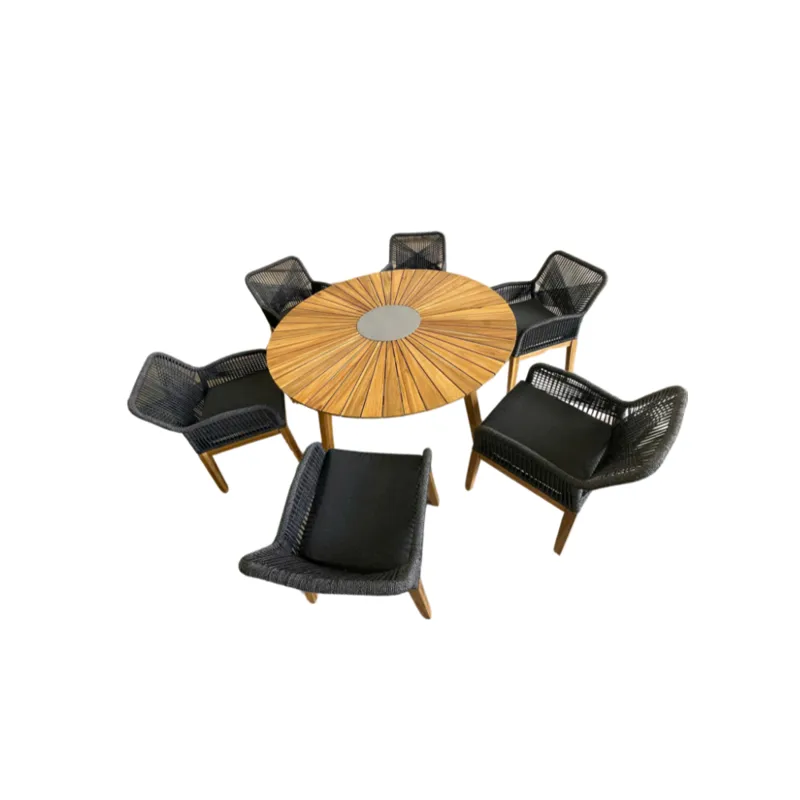 Matgrupp utemöbler | 6 sittplatser | Akaciaträ| Lyfco Florida - Utemöbler - Utegrupp - Matgrupp utomhus