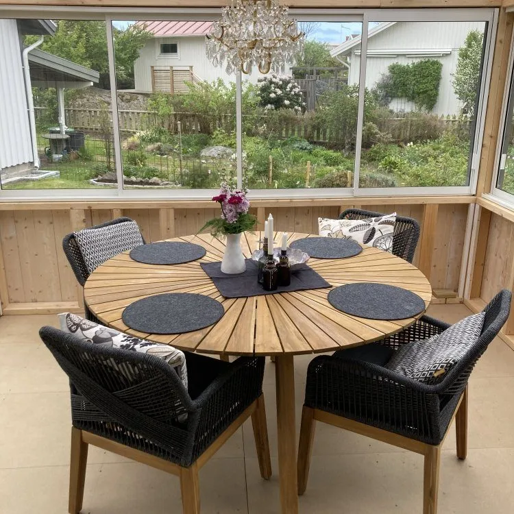 Matgrupp utemöbler | 6 sittplatser | Akaciaträ| Lyfco Florida - Utemöbler - Utegrupp - Matgrupp utomhus