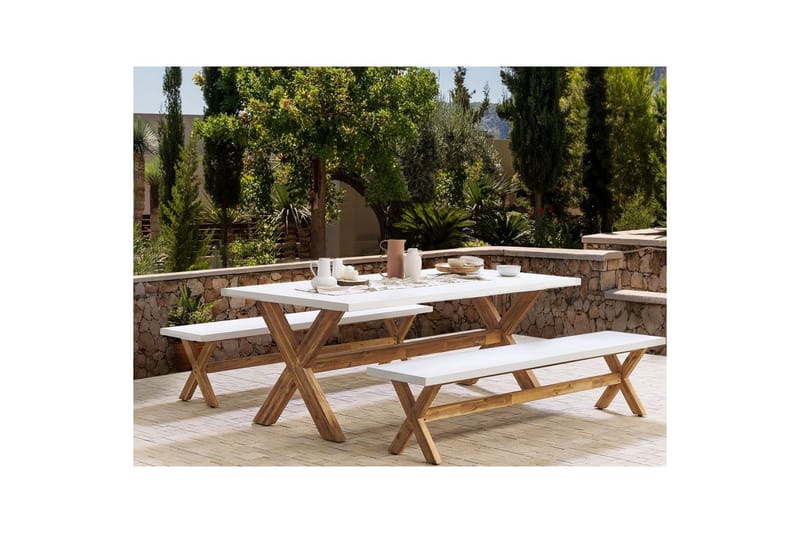 Matsalsset Olbia med bänkar 6-Sits - 6-Sits - Utemöbler - Utebord & trädgårdsbord - Matbord utomhus
