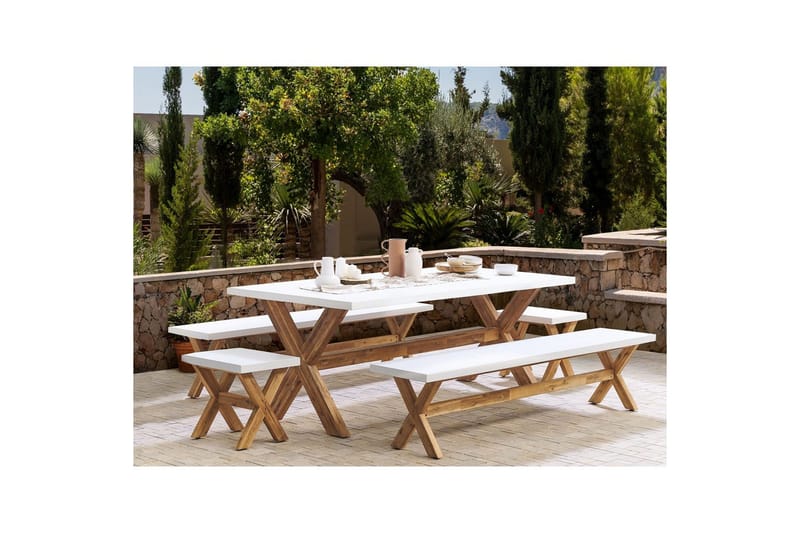 Matsalsset Olbia med bänkar 8-Sits - 8-Sits - Utemöbler - Utebord & trädgårdsbord - Matbord utomhus