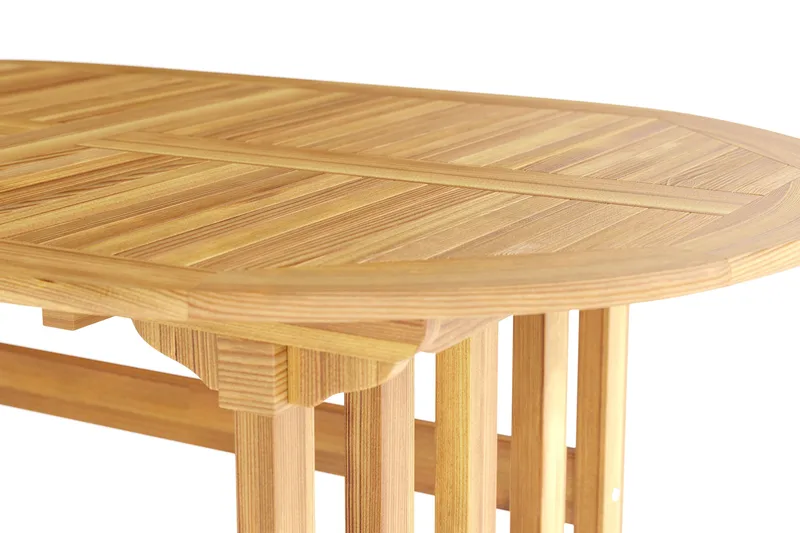 Menorca Ovalt Förlängningbart Matbord i trä Utomhus 90x150 cm - Teak / Natur - Utemöbler - Utebord & trädgårdsbord - Matbord utomhus