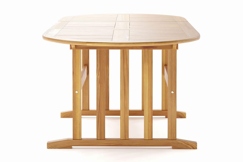 Menorca Ovalt Förlängningbart Matbord i trä Utomhus 90x150 cm - Teak / Natur - Utemöbler - Utebord & trädgårdsbord - Matbord utomhus