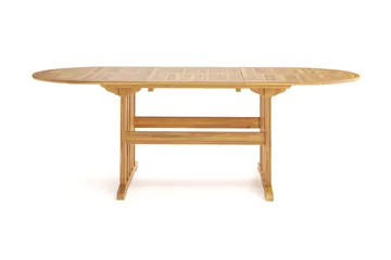 Menorca Ovalt Förlängningbart Matbord i trä Utomhus 90x150 cm - Teak / Natur - Utemöbler - Utebord & trädgårdsbord - Matbord utomhus