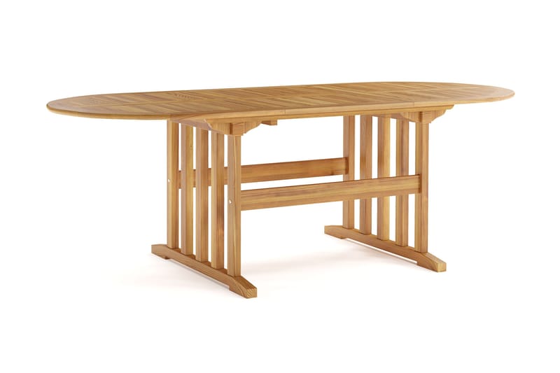 Menorca Ovalt Förlängningbart Matbord i trä Utomhus 90x150 cm - Teak / Natur - Utemöbler - Utebord & trädgårdsbord - Matbord utomhus