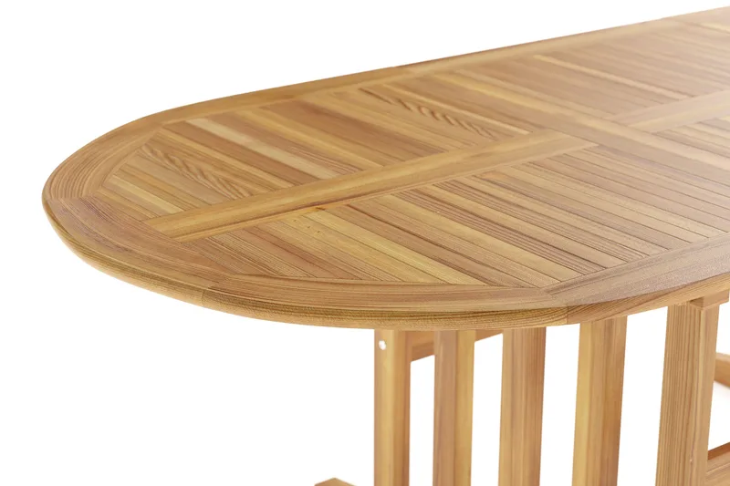 Menorca Ovalt Förlängningbart Matbord i trä Utomhus 90x150 cm - Teak / Natur - Utemöbler - Utebord & trädgårdsbord - Matbord utomhus