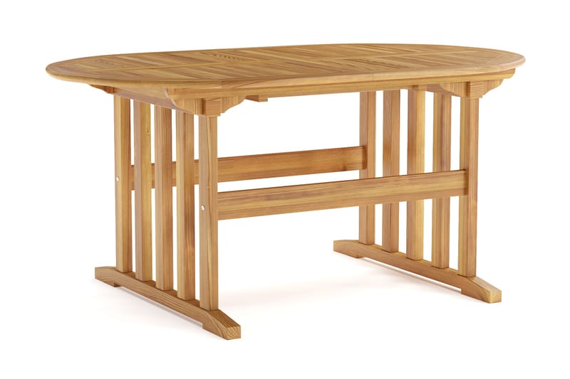 Menorca Ovalt Förlängningbart Matbord i trä Utomhus 90x150 cm - Teak / Natur - Utemöbler - Utebord & trädgårdsbord - Matbord utomhus