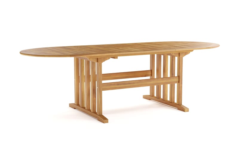 Menorca Stort Ovalt Förlängningbart Matbord i trä Utomhus 100x180 cm - Teak / Natur - Utemöbler - Utebord & trädgårdsbord - Matbord utomhus