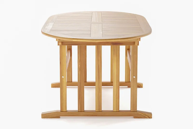 Menorca Stort Ovalt Förlängningbart Matbord i trä Utomhus 100x180 cm - Teak / Natur - Utemöbler - Utebord & trädgårdsbord - Matbord utomhus