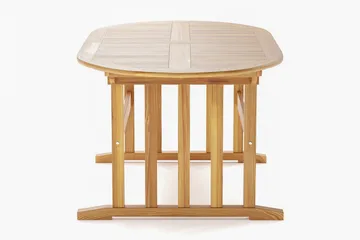 Menorca Stort Ovalt Förlängningbart Matbord i trä Utomhus 100x180 cm - Teak / Natur - Utemöbler - Utebord & trädgårdsbord - Matbord utomhus