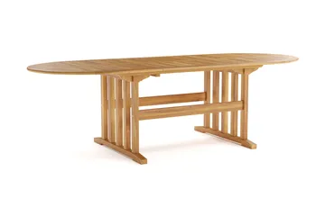 Menorca Stort Ovalt Förlängningbart Matbord i trä Utomhus 100x180 cm - Teak / Natur - Utemöbler - Utebord & trädgårdsbord - Matbord utomhus