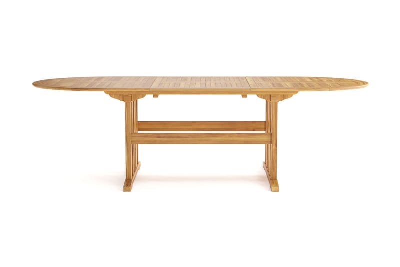 Menorca Stort Ovalt Förlängningbart Matbord i trä Utomhus 100x180 cm - Teak / Natur - Utemöbler - Utebord & trädgårdsbord - Matbord utomhus