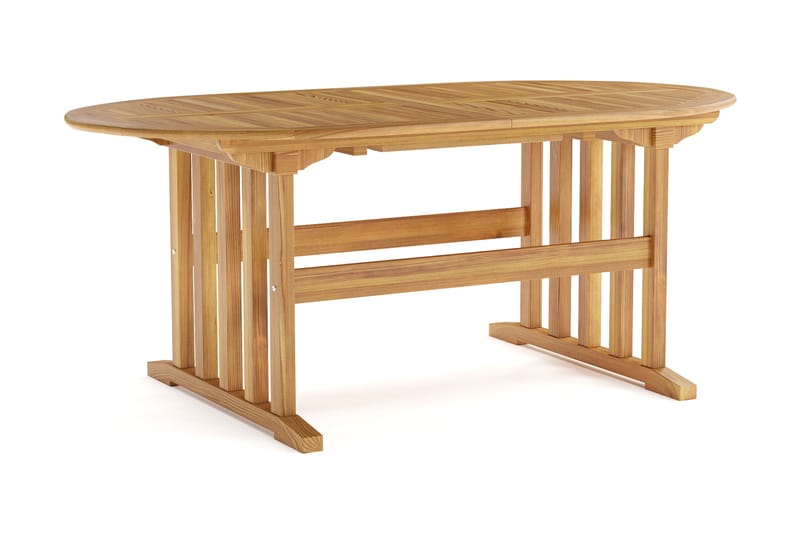 Menorca Stort Ovalt Förlängningbart Matbord i trä Utomhus 100x180 cm - Teak / Natur - Utemöbler - Utebord & trädgårdsbord - Matbord utomhus