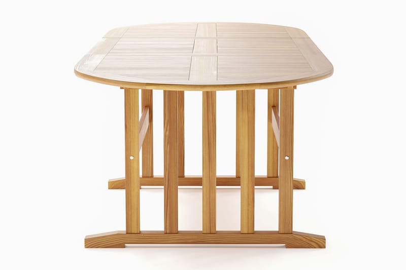 Menorca Stort Ovalt Förlängningbart Matbord i trä Utomhus 100x180 cm - Teak / Natur - Utemöbler - Utebord & trädgårdsbord - Matbord utomhus