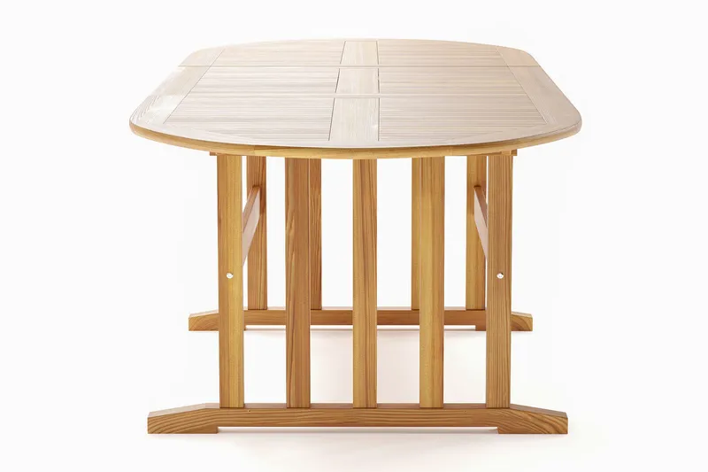 Menorca Stort Ovalt Förlängningbart Matbord i trä Utomhus 100x180 cm - Teak / Natur - Utemöbler - Utebord & trädgårdsbord - Matbord utomhus