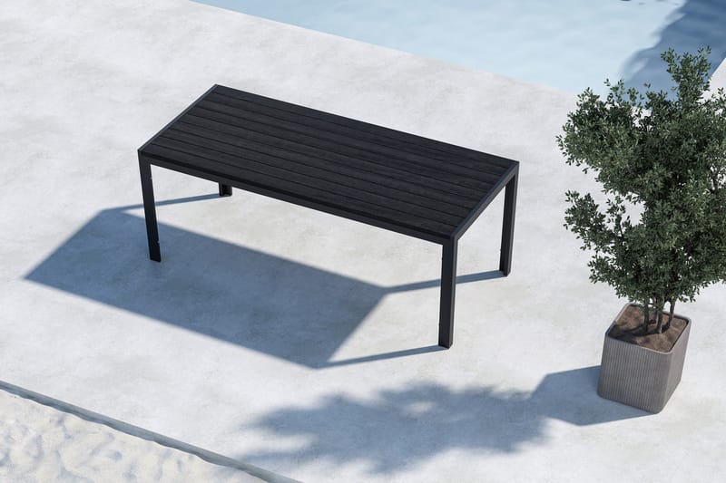 Mirko Matbord Utomhus 90x205 cm - Svart - Utemöbler - Utebord & trädgårdsbord - Matbord utomhus