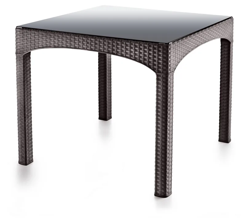 Omber Matbord utomhus 90 cm, Mörkbrun