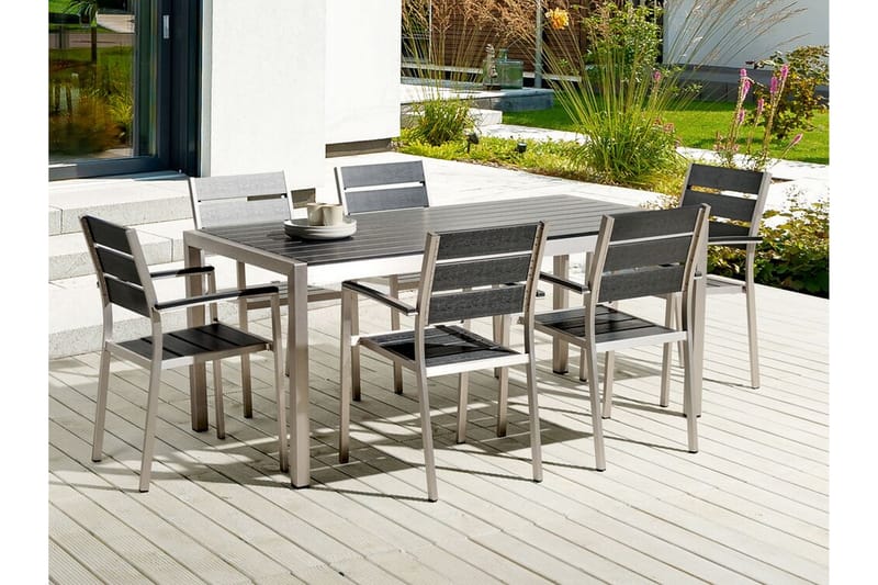 Pereta Matbord Utomhus 180x90 cm - Svart/Silver - Utemöbler - Utebord & trädgårdsbord - Matbord utomhus