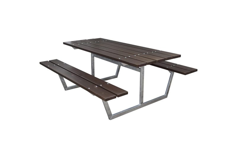 Picknickbord Rustik Metall Utan Ryggstöd, Brun