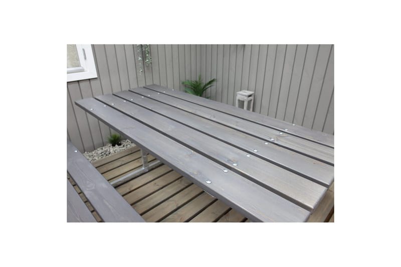 Picknickbord Rustik Metall Utan Ryggstöd - Grå - Utemöbler - Utebord & trädgårdsbord - Picknickbord & bänkbord