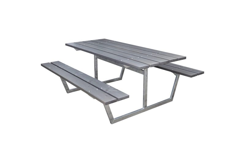 Picknickbord Rustik Metall Utan Ryggstöd, Grå