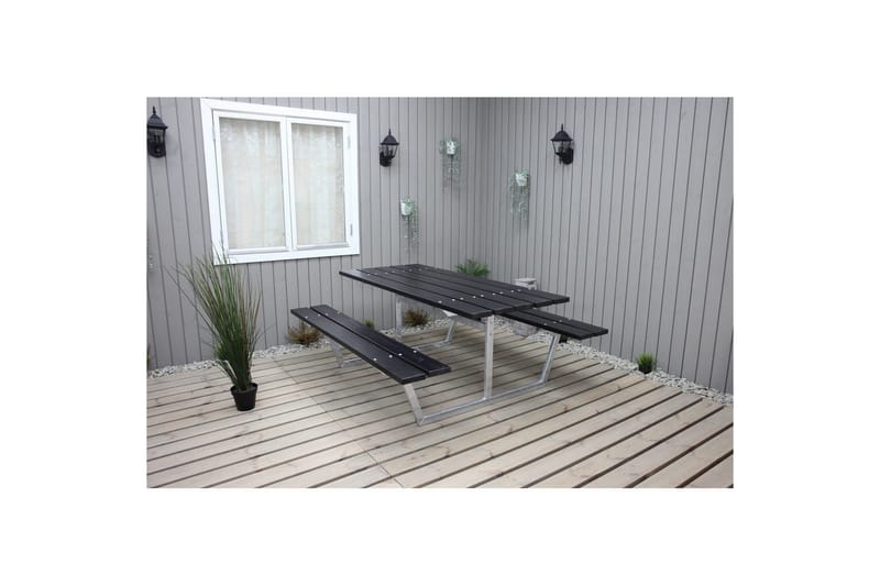 Picknickbord Rustik Metall Utan Ryggstöd - Svart - Utemöbler - Utebord & trädgårdsbord - Picknickbord & bänkbord