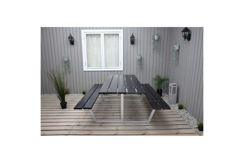 Picknickbord Rustik Metall Utan Ryggstöd - Svart - Utemöbler - Utebord & trädgårdsbord - Picknickbord & bänkbord