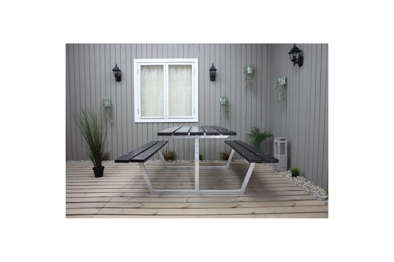 Picknickbord Rustik Metall Utan Ryggstöd - Svart - Utemöbler - Utebord & trädgårdsbord - Picknickbord & bänkbord