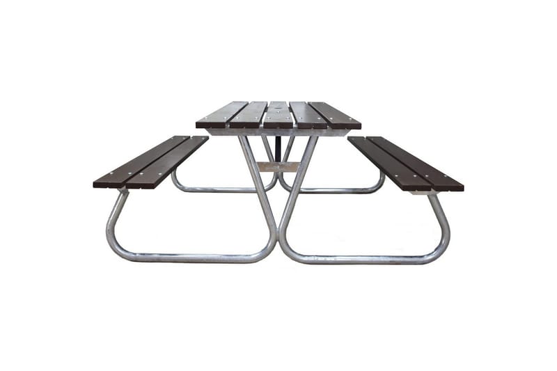 Picknickbord Stabil Metall Utan Ryggstöd - Brun - Utemöbler - Utebord & trädgårdsbord - Picknickbord & bänkbord